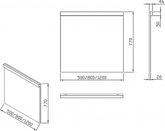 Зеркало RAVAK Natural X000001056 77х50см с подсветкой