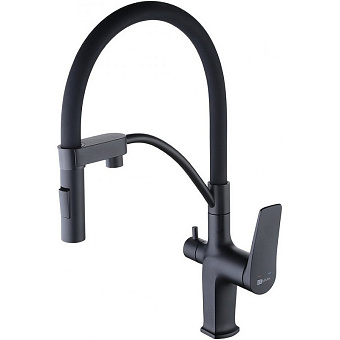 Смеситель для кухни LEMARK Bronx LM3761BL с краном для питьевой воды чёрный