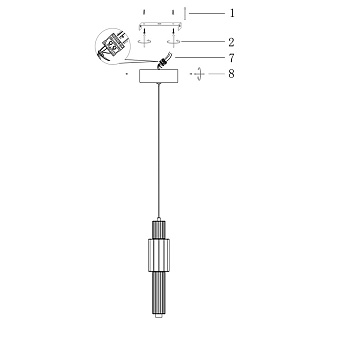 Светильник подвесной Maytoni Verticale MOD308PL-L9BL3K 8Вт LED