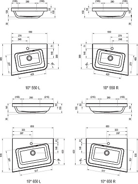 Раковина угловая RAVAK 10° XJIL1165000 65х54см