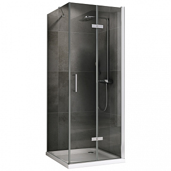 Угловое ограждение Abber Zart AG08100P-S101 195х100см стекло прозрачное