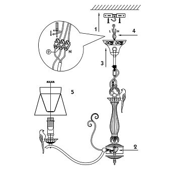Люстра подвесная Maytoni Bird ARM013-08-W 320Вт 8 лампочек E14