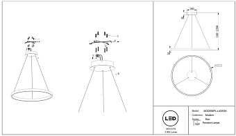 Светильник подвесной Maytoni Rim MOD058PL-L42BS3K 51Вт LED