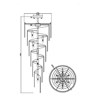 Люстра каскадная Maytoni Louis RC005PL-12CH 40Вт 12 лампочек E14