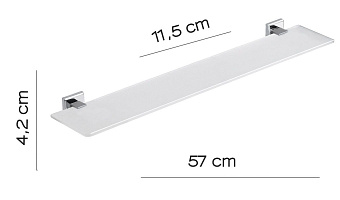Полка в ванную квадратная Gedy Colorado 6919/60(13) 1-ярусная 11,5х57см хром