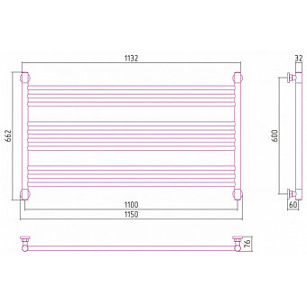 Полотенцесушитель СУНЕРЖА Богема L 00-0202-6011 хром