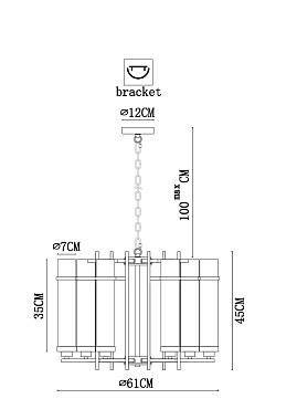 Люстра подвесная Arte Lamp HUGO A1688LM-6AB 60Вт 6 лампочек E14