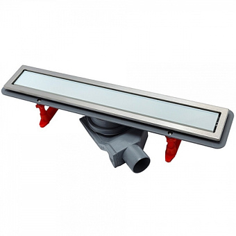 Щелевой душевой трап Pestan Confluo Premium White Glass Line 550 59,6х13,6см горизонтальный сток