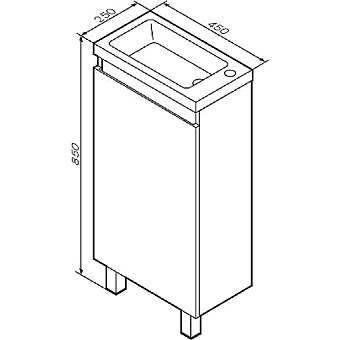 Тумба под раковину напольная AM-PM X-Joy M85AFSX0451WG 24,8х42,5х81см