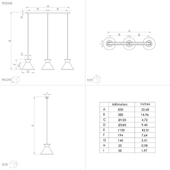 Светильник подвесной EGLO NASTASIA 900348 120Вт E27