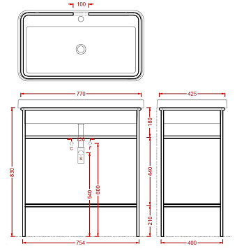 Консоль под раковину ArtCeram FUORI SCALA ACA057 05 белый (матовый)