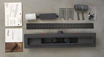 Душевой лоток Paini CH550HC 72,5х55см горизонтальный сток с решёткой и опорами