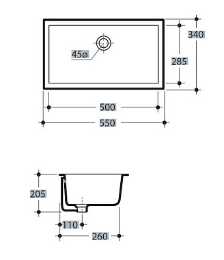 Раковина встраиваемая сверху Kerasan Slim 22901 50х28,5см