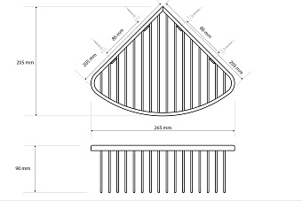 Полка в ванную угловая BEMETA CORAL 158208312 1-ярусная 20,5х26,5см медное золото глянец