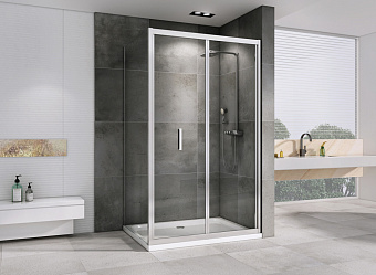 Угловое ограждение Abber Sonnenstrand AG07110-S90 195х90см стекло прозрачное