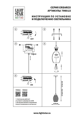 Светильник подвесной Lightstar Erbareo 799014 40Вт E27