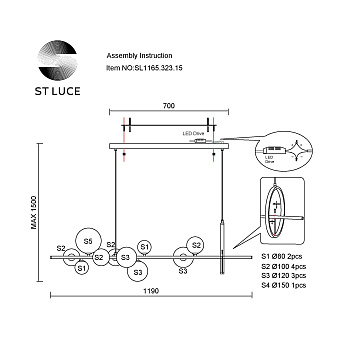 Светильник подвесной ST Luce NECTON SL1165.323.15 75Вт G4