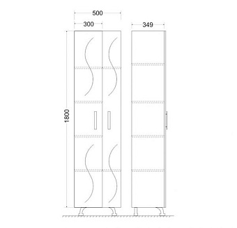Пенал напольный MIRSANT Сандра УТ000046031 35х50х180см белый