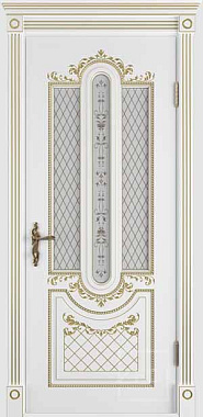Межкомнатная дверь Владимирская фабрика дверей Classic Alexandria Polar Pg Art Cloud Эмаль 800х2000мм остеклённая