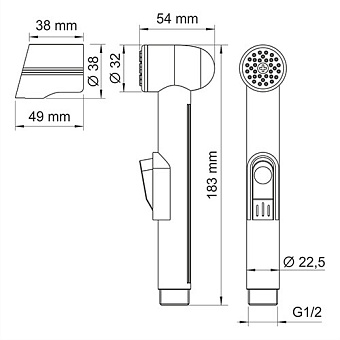 Лейка для гигиенического душа WASSERKRAFT A081 чёрный