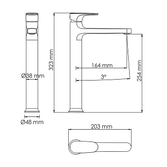 Смеситель для раковины WASSERKRAFT Neckar 2100 2103H золотой