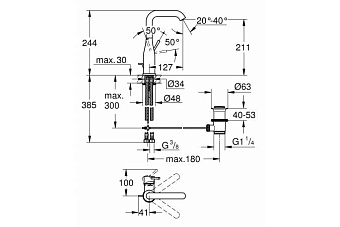 Смеситель для раковины GROHE Essence New 32628DC1 сталь