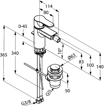 Смеситель для биде KLUDI Objekta 324160575 хром