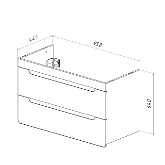 Тумба под раковину подвесная LEMARK Olivia LM08OL100T 45х95,8х54см