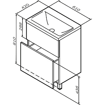 Тумба под раковину напольная AM-PM GEM M90FSX06022GM32 41х60х81см