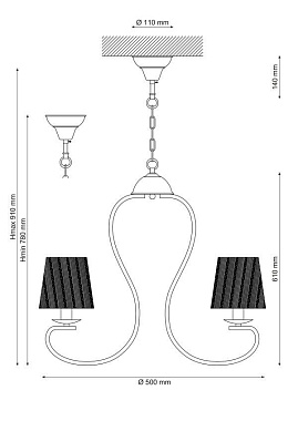 Люстра подвесная Lucia Tucci VICO 196.5 300Вт 5 лампочек E14