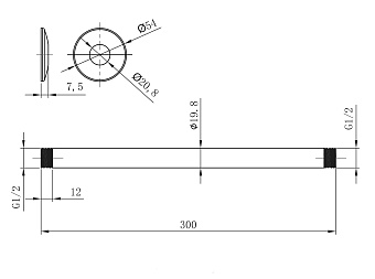 Держатель для верхнего душа LEMARK LM8032C хром