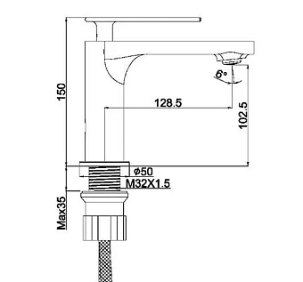 Смеситель для раковины Maxonor PL1086-9 серый
