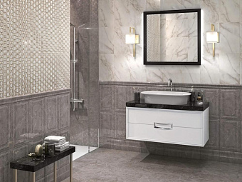 Декор KERAMA MARAZZI Гран Пале MM6361 серый мозаичный 25х40см 0,8кв.м.