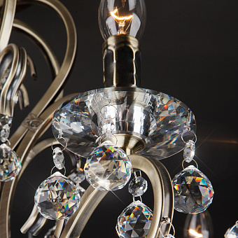Люстра хрустальная Eurosvet Ernin 12505/8 античная бронза Strotskis 40Вт 8 лампочек E14