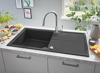 Мойка кухонная GROHE K400 31641AP0 100х50см чёрный матовый