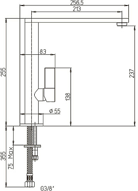 Смеситель для кухни Paini Dax-DaxR 64CR579Q90KM высокий излив хром