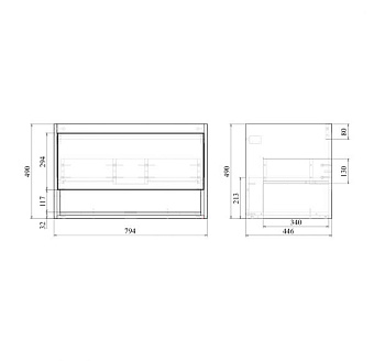 Тумба с раковиной MIRSANT Scandy УТ000080931 45х80х56см