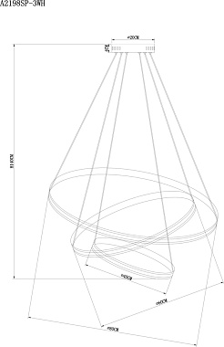 Люстра подвесная Arte Lamp MERIDIANA A2198SP-3WH 155Вт 1 лампочек LED