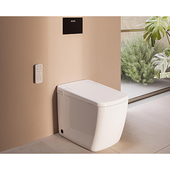 Унитаз напольный VITRA V-Care 7232B403-6217 безободковый с микролифтом