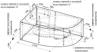 Ванна акриловая RADOMIR (Vannesa) Ирма 2-78-0-1-9-217 169х110см пристенная