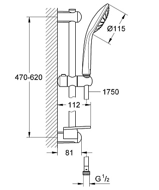 Душевой гарнитур GROHE Euphoria 110 Mono 27266001 хром