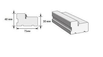 Доборная планка телескопическая Ока Слоновая кость МДФ 75х2080х40мм