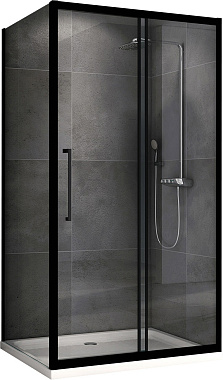 Угловое ограждение Abber Schwarzer Diamant AG30170BH-S90B 195х90см стекло прозрачное