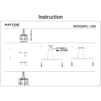 Светильник подвесной Maytoni Davida MOD035PL-12W 6Вт G9