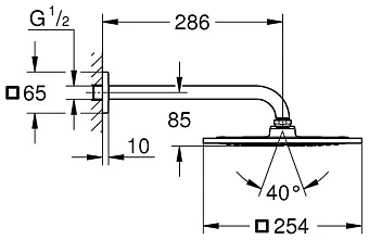 Верхний душ GROHE Rainshower F-Series 10 26070000 хром