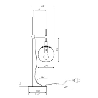 Настольная лампа Maytoni Erich MOD221-TL-01-G 40Вт E14