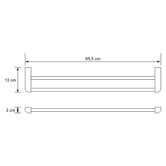 Полотенцедержатель WASSERKRAFT Kammel K-8300 K-8340 хром 65,5см