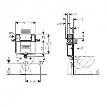 Бачок скрытый GEBERIT Omega 109.043.00.1 3,6л