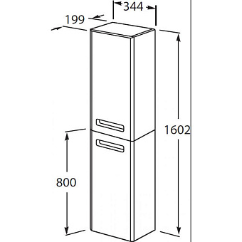 Пенал подвесной ROCA Gap ZRU9302738 34,4х19,9х160,2см белый