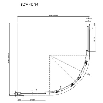 Угловое ограждение RAVAK Blix BLCP4 3B240C40ZG 175х80см стекло металл
